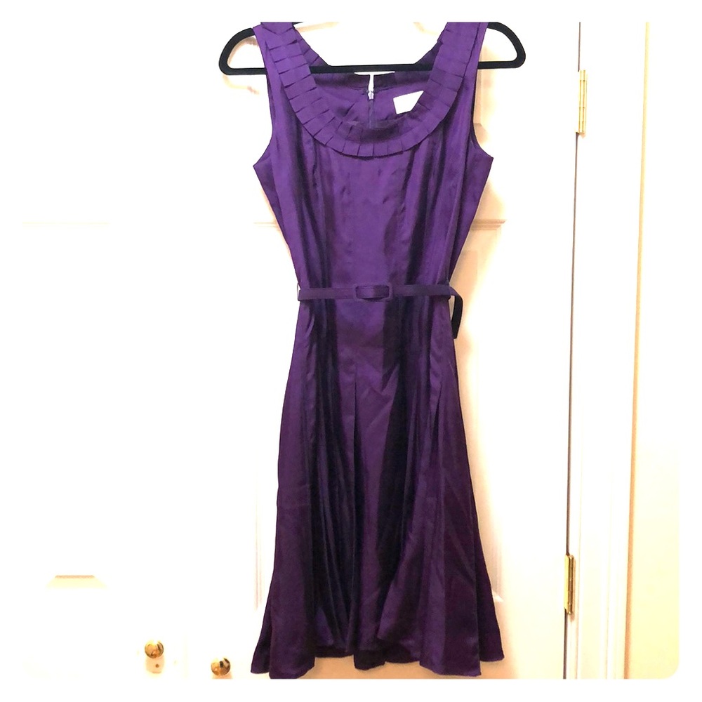 Badgley Mischka Silk Belted Dress